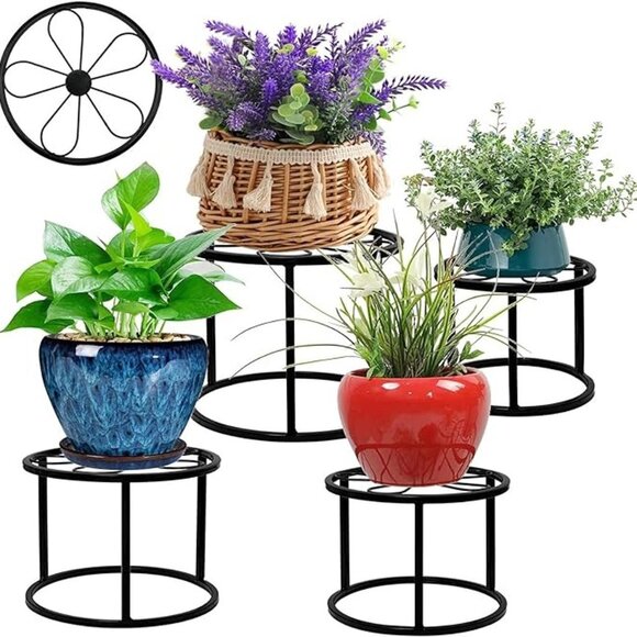 NEW Metal Plant Stands for Outdoor Indoor, 4-Pack Flower Pot Stands - Picture 1 of 8